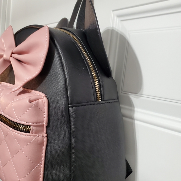 Minnie Mouse Pink Quilted Front Pocket Mini Backpack with Ears - Picture 7 of 16